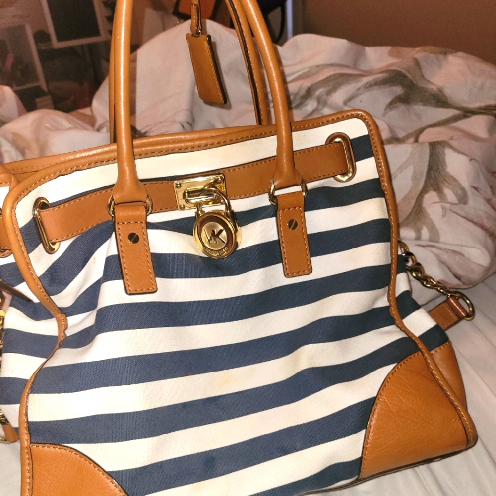 Striped Michael Kors tote/shoulder bag
